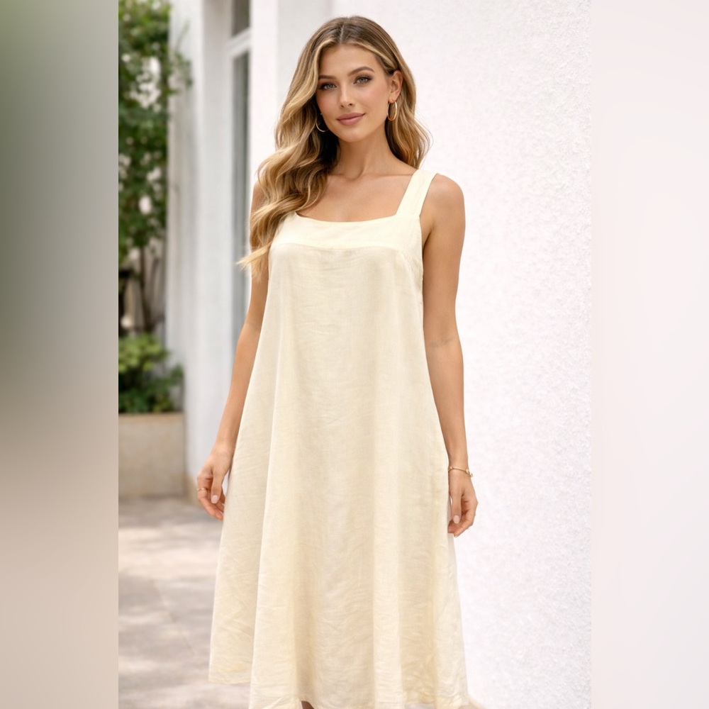 J. Jill Lightweight Cream Sleeveless Dress 10P